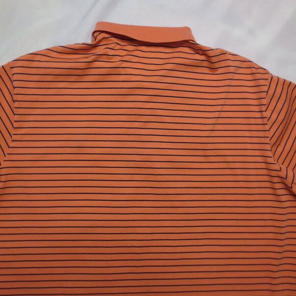 POLO GOLF SHIRT striped CORAL navy ATHLETIC orange RALPH LAUREN blue SIZE XL - Picture 5 of 8